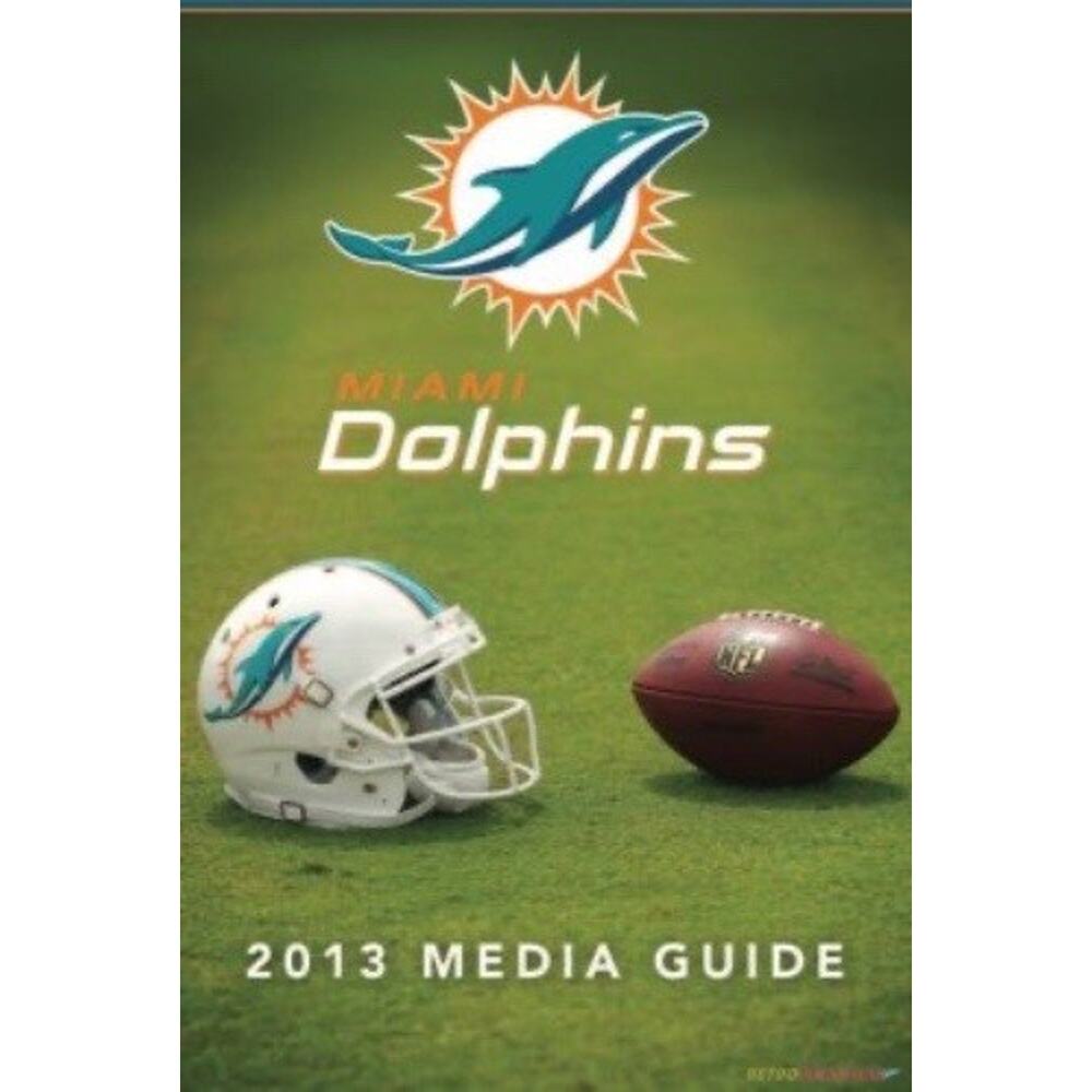 Miami Dolphins 2013 Media Guide NFL Team Yearbook Cover On 12x8in Metal Sign